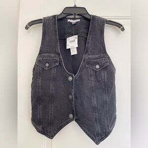 American Eagle black denim vest
